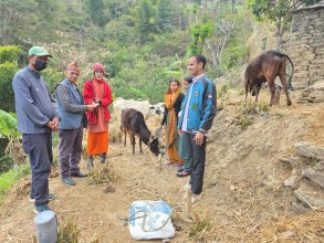 वडा अध्यक्ष बोगटीद्वारा गौशालालाई आर्थिक सहयोग